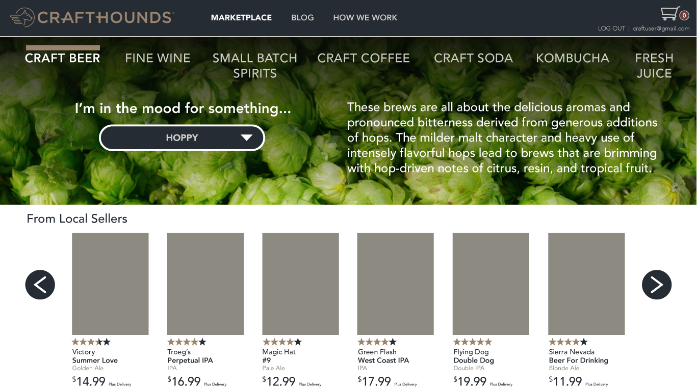 "Help Me Decide" decision engine helping a user choose a craft beer.
